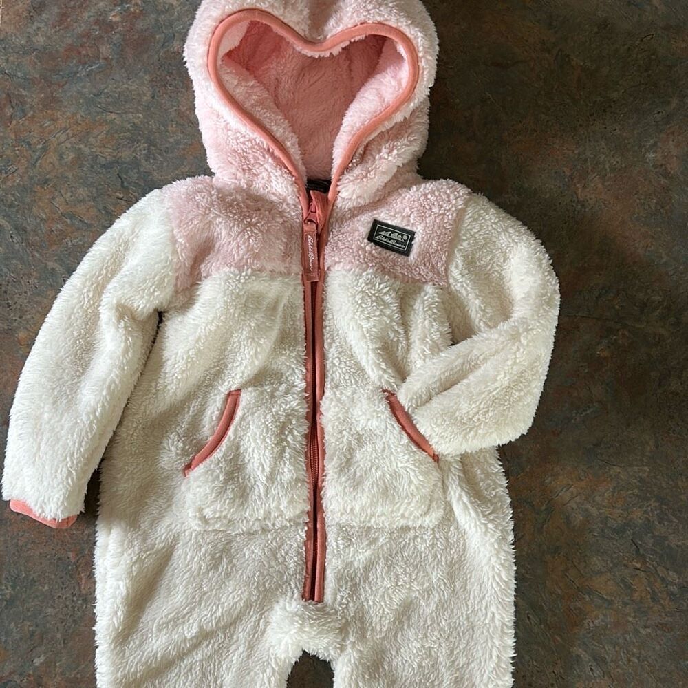 Eddie Bauer Baby Bunting 12 mo fleece One Piece Outdoor Winter Outfit